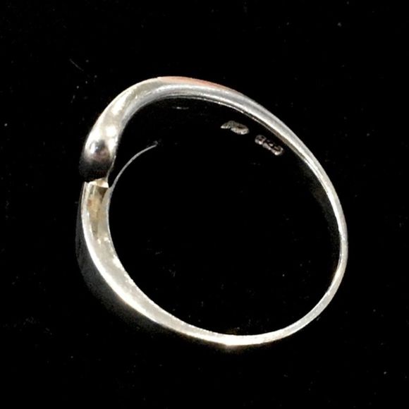 Genuine Sterling Silver Abalone Bypass Ring Sz 7.5 - Picture 5 of 15